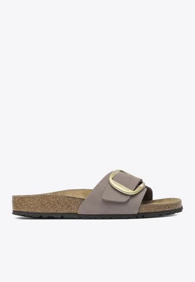 Birkenstock Madrid Big Buckle Leather Sandals In Purple