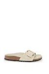 Birkenstock Women's Madrid Big Buckle Sandal In Ecru In Shine Ecru (white)