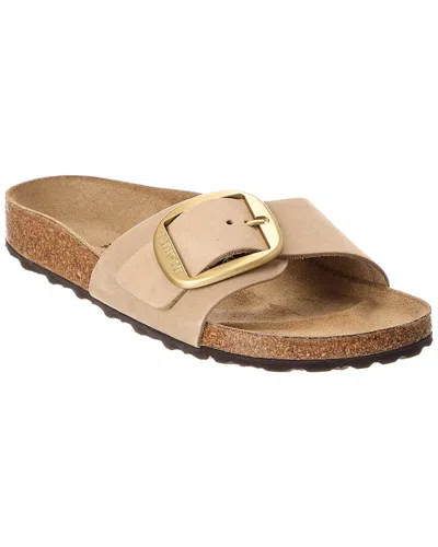 Birkenstock Madrid Big Buckle Pink Leather Cork Footbed Sandals
