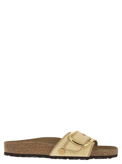 Birkenstock Madrid Big Buckle Natural – Woven Textile Slide Sandal In Multi
