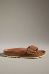 Birkenstock Madrid Big Buckle Nubuck Sandals In Brown