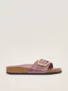 Birkenstock Madrid Big Buckle Oiled Leather Sandal In Purple