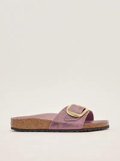 Birkenstock Madrid Big Buckle Oiled Leather Sandal In Purple