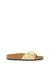 Birkenstock Madrid Big Buckle Raffia Slipper