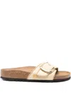 Birkenstock Madrid Big Buckle Raffia Slipper