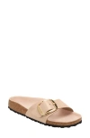 Birkenstock Madrid Big Buckle Slide Sandal In Ecru