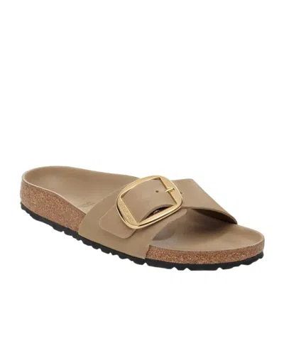 Birkenstock Madrid Big Buckle Slide Sandals In Brown