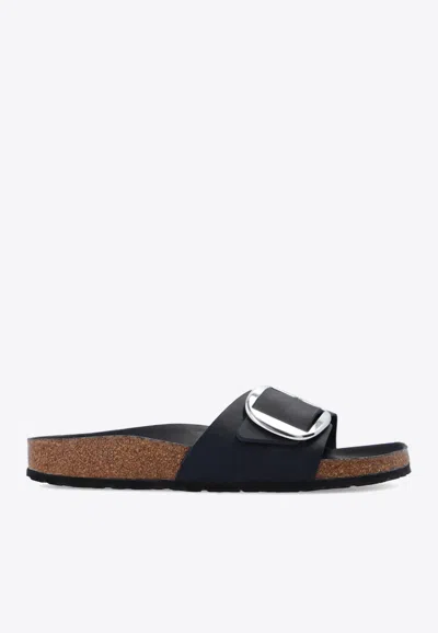 Birkenstock Madrid Big Buckle Slides In Black