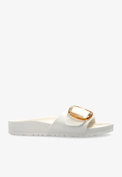 Birkenstock Madrid Big Buckle Slides In Cream