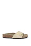 Birkenstock Madrid Big Buckle Slide Sandal In Ecru
