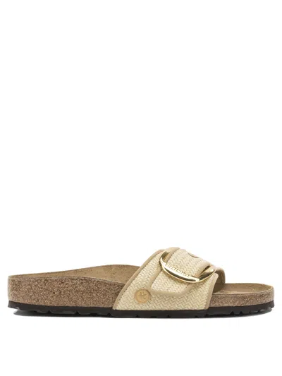Birkenstock "madrid Big Buckle" Slides In Neutral