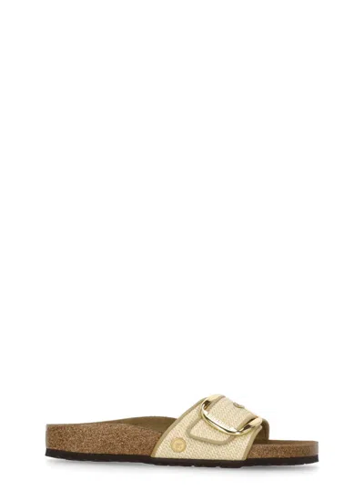 Birkenstock Madrid Big Buckle Slippers In Gold