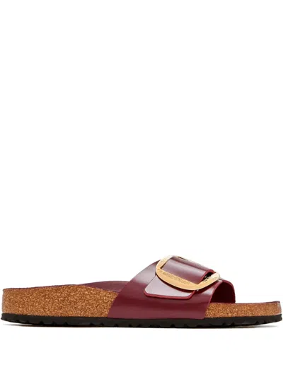 Birkenstock Madrid Big Buckle Strap Sandals In Burgundy