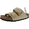 Shop Birkenstock Madrid Big Buckle Womens Leather Flat Slide Sandals In Beige