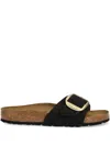 Birkenstock Brown Madrid Big Buckle Sandals In Black