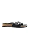 Birkenstock Madrid Oiled Open Toe Sandals In Black