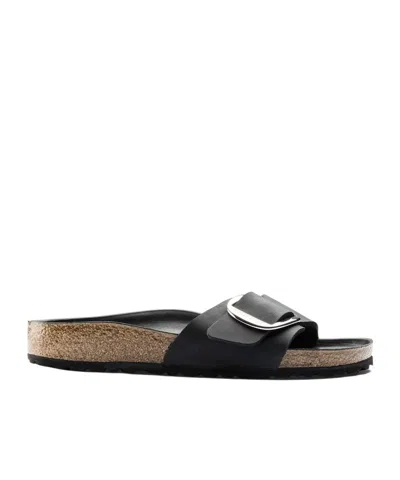 Birkenstock Madrid Oiled Open Toe Sandals In Black