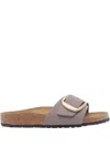 Birkenstock Madrid Buckled Leather Flat Sandals In Purple