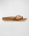 Birkenstock Madrid Big Buckle 1006525 Sandals Unisex Cognac Slide Gal1709 In Cognac