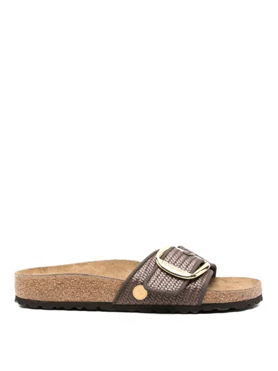 Birkenstock Madrid Leather Slides In Brown