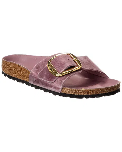Birkenstock Madrid Narrow Big Buckle Oiled Leather Sandal In Purple