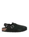 Birkenstock Tokio Fur Mules In Black Suede In Black
