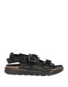 Birkenstock Black Shinjuku Sandal In Natural Leather And Tissue In Black