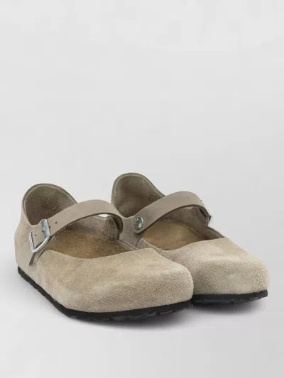 Birkenstock Mantova Ballerina Flats Round Toe Suede In Gray