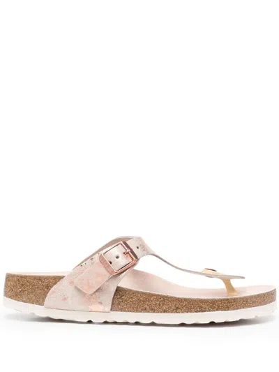 Birkenstock Marble-print Flip Flops In Pink
