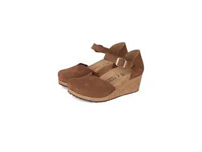 Birkenstock Mary Wedge Sandal - Suede In Brown