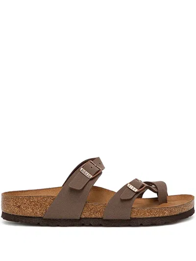 Birkenstock Double-strap Slide Sandals In Brown