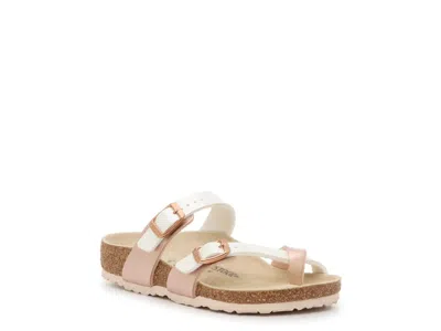 Birkenstock Mayari Sandal Kids' White/rose Gold Iridescent In Pink