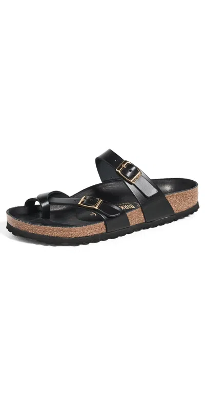 Birkenstock Mayari Buckled Leather Sandals In Black