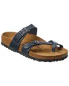 Birkenstock Mayari Womens Flip-flop Leather Thong Sandals In Blue
