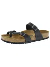 Birkenstock Mayari Womens Flip-flop Leather Thong Sandals In Black