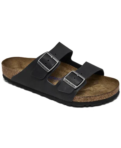 Birkenstock Men's Arizona Essentials Leather Two-strap Sandals From Finish Line In Black