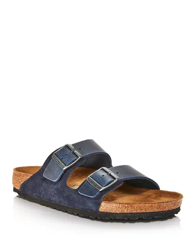 BIRKENSTOCK MEN'S ARIZONA SLIDE SANDALS IN DARK BLUE