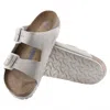 Birkenstock Men's Arizona Soft Footbed Suede Leather Sandals In Vintage White In White