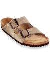 Birkenstock Men's Arizona Suede Leather Soft Footbed Casual Sandals From Finish Line In Taupe