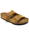 Birkenstock Men's Arizona Suede Leather Soft Footbed Sandals From Finish Line In Mink