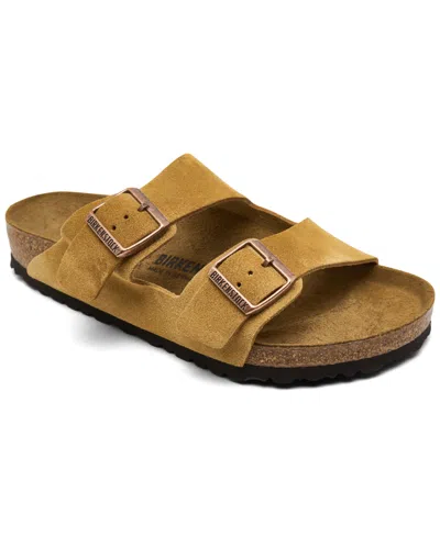 Birkenstock Men's Arizona Suede Leather Soft Footbed Sandals From Finish Line In Mink