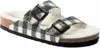 Birkenstock Men's Arizona Wool Shearling Sandal In Plaid White/natural