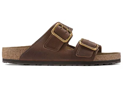 Pre-owned Birkenstock Men's  Arizona Bold Leather Brown Sneakers In Roast