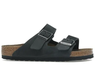 Pre-owned Birkenstock Men's  Arizona Oiled Leather Sneakers In Black