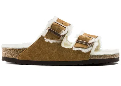 Pre-owned Birkenstock Men's  Arizona Shearling Suede Sneakers In Mink