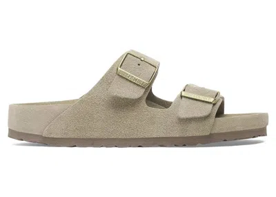 Pre-owned Birkenstock Men's  Arizona Suede Leather Sneakers In Taupe In Brown