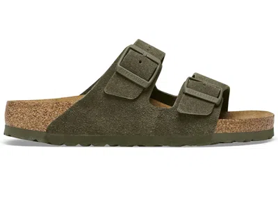 Pre-owned Birkenstock Men's  Arizona Suede Sneakers In Thyme In Green