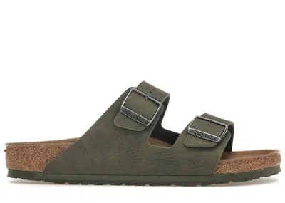 Pre-owned Birkenstock Men's  Arizona Vegan Microfiber Sneakers In Desert Dust Thyme In Brown
