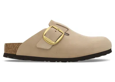 Pre-owned Birkenstock Men's  Boston Big Buckle Nubuck Sneakers In Sandcastle