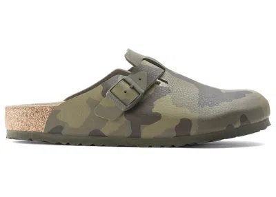 Pre-owned Birkenstock Men's  Boston Birkoflor Sneakers In Desert Soil Camo Green